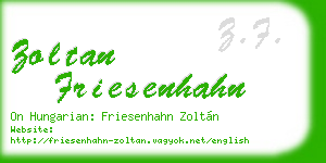 zoltan friesenhahn business card